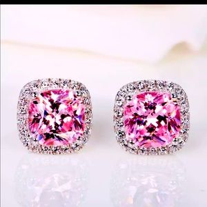 Pink stud earrings